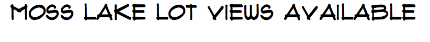 Moss Lake Lots Available